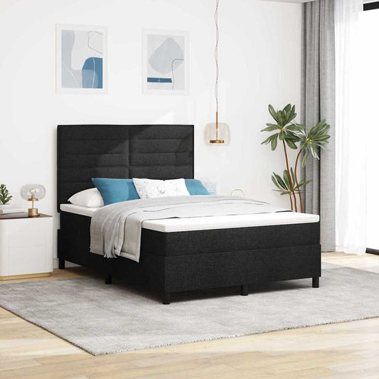 Boxspringbett mit Matratze Schwarz 160 x 200 cm Stoff