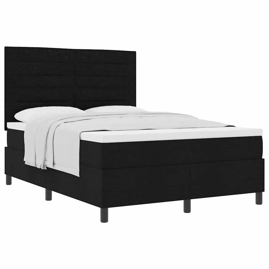 Boxspringbett mit Matratze Schwarz 160 x 200 cm Stoff