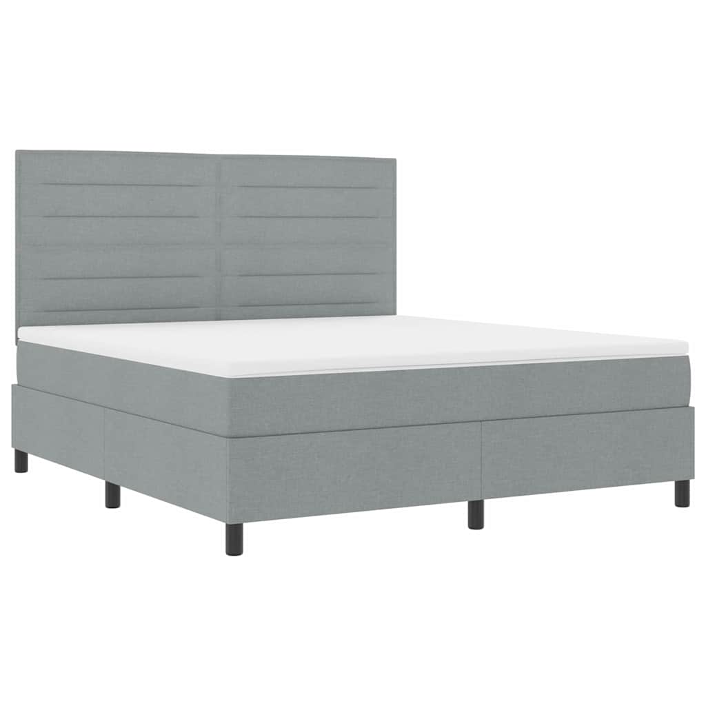 Boxspringbett mit Matratze Hellgrau 180 x 200 cm Stoff