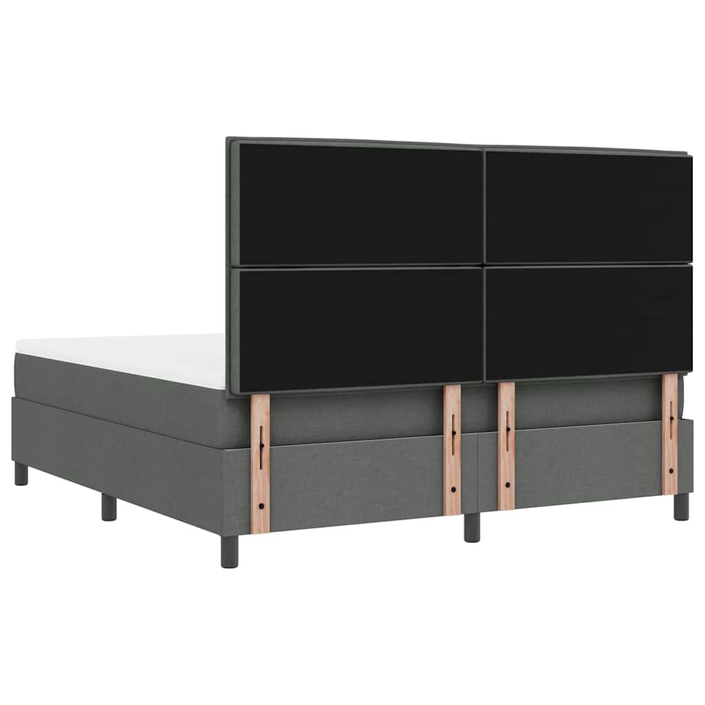 Boxspringbett mit Matratze Dunkelgrau 180 x 200 cm Stoff