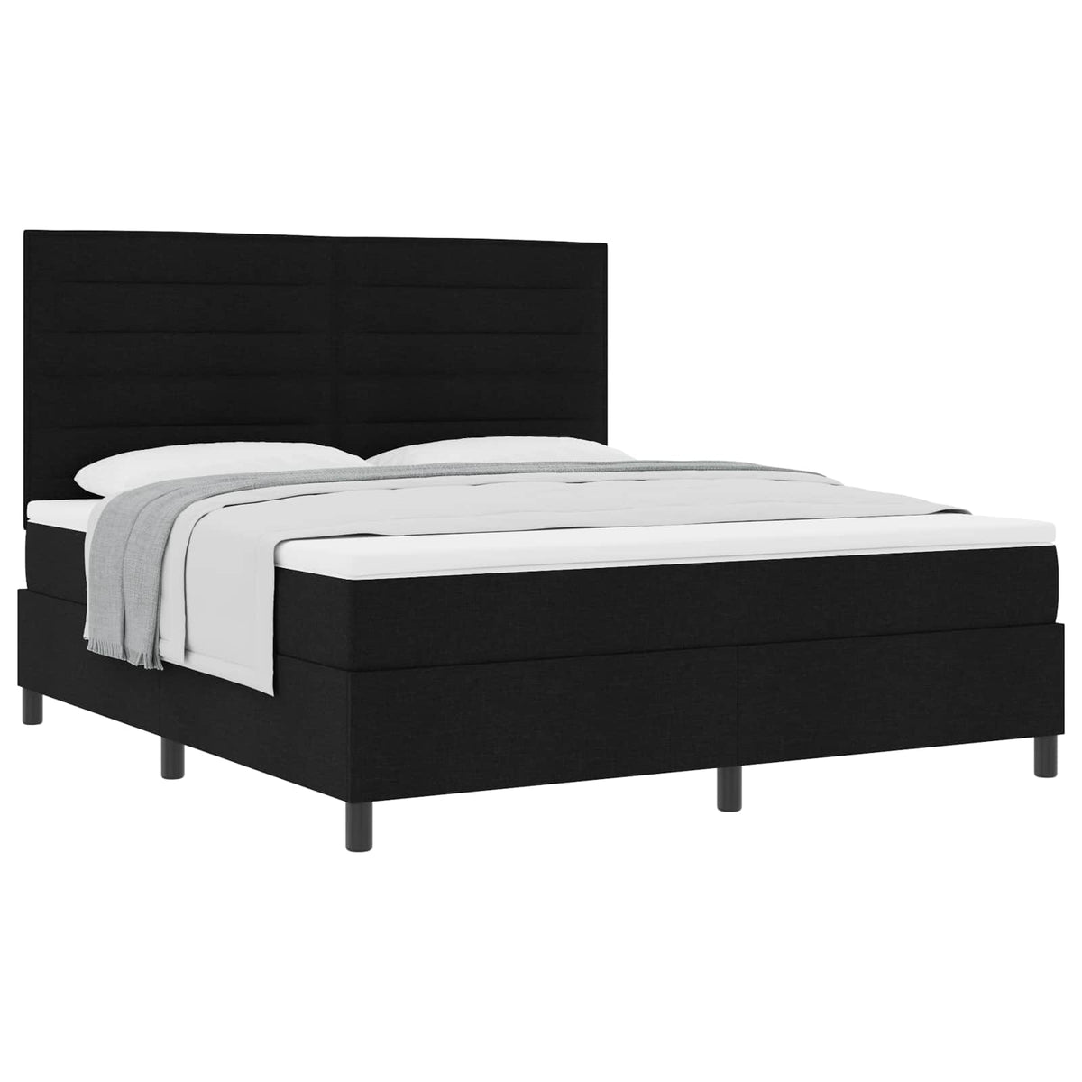 Boxspringbett mit Matratze Schwarz 180 x 200 cm Stoff