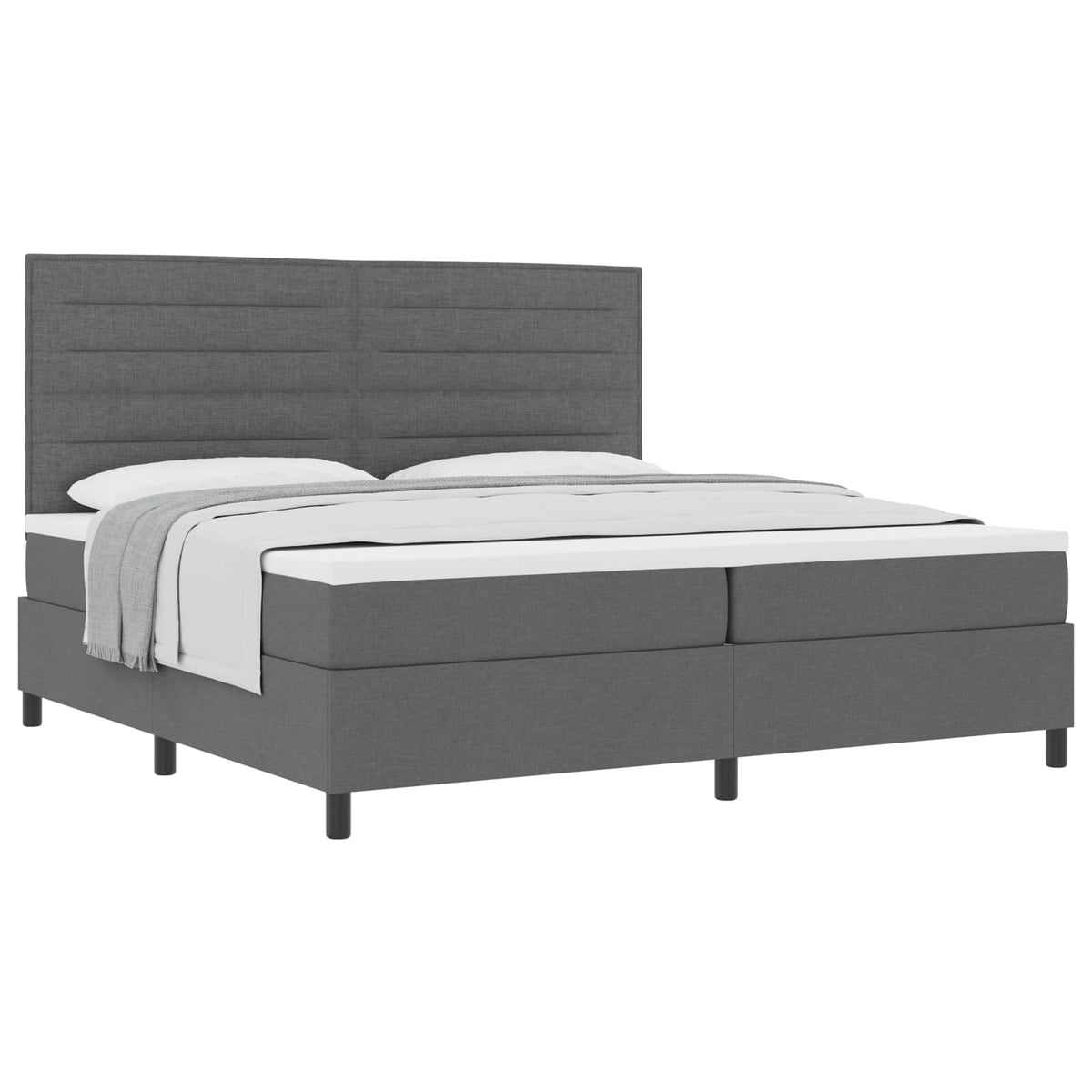 Boxspringbett mit Matratze Dunkelgrau 200 x 200 cm Stoff