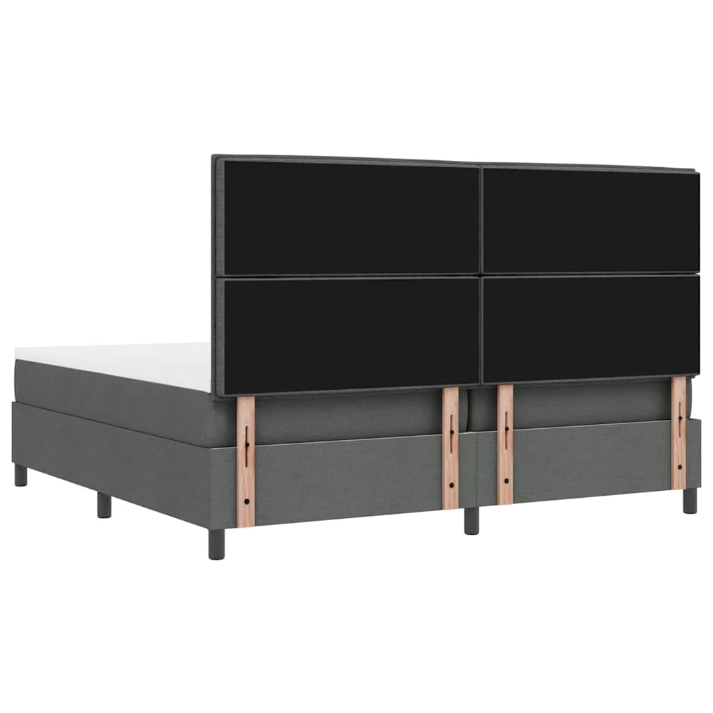 Boxspringbett mit Matratze Dunkelgrau 200 x 200 cm Stoff