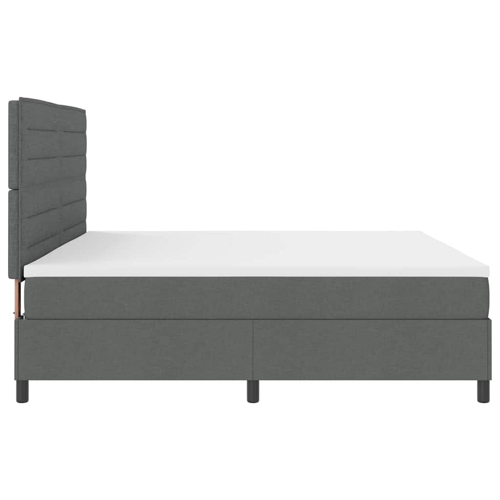 Boxspringbett mit Matratze Dunkelgrau 200 x 200 cm Stoff