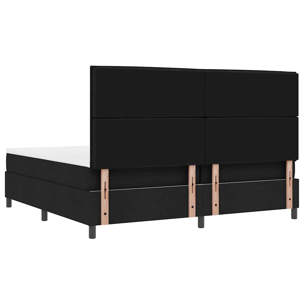 Boxspringbett mit Matratze Schwarz 200 x 200 cm Stoff
