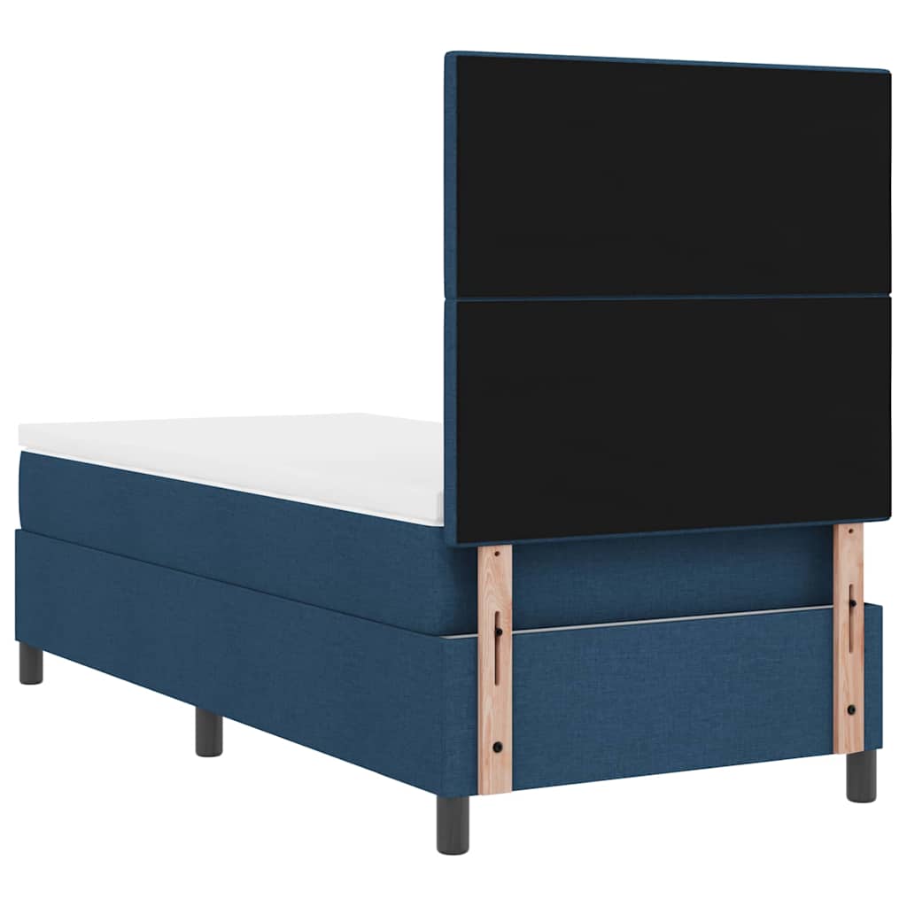 Boxspringbett mit Kopfteil Blau 90 x 190 cm Stoff