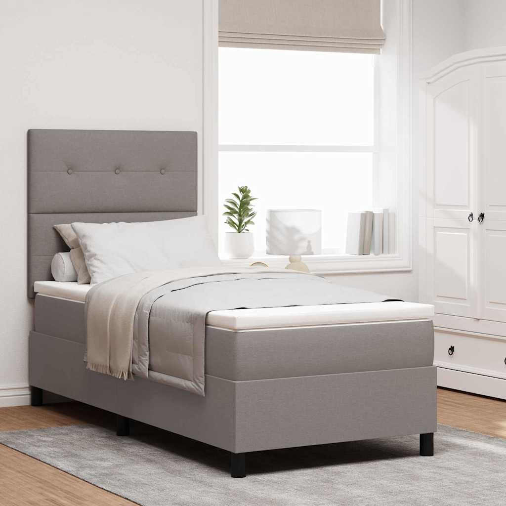 Boxspringbett mit Kopfteil Taupe 90 x 200 cm Stoff