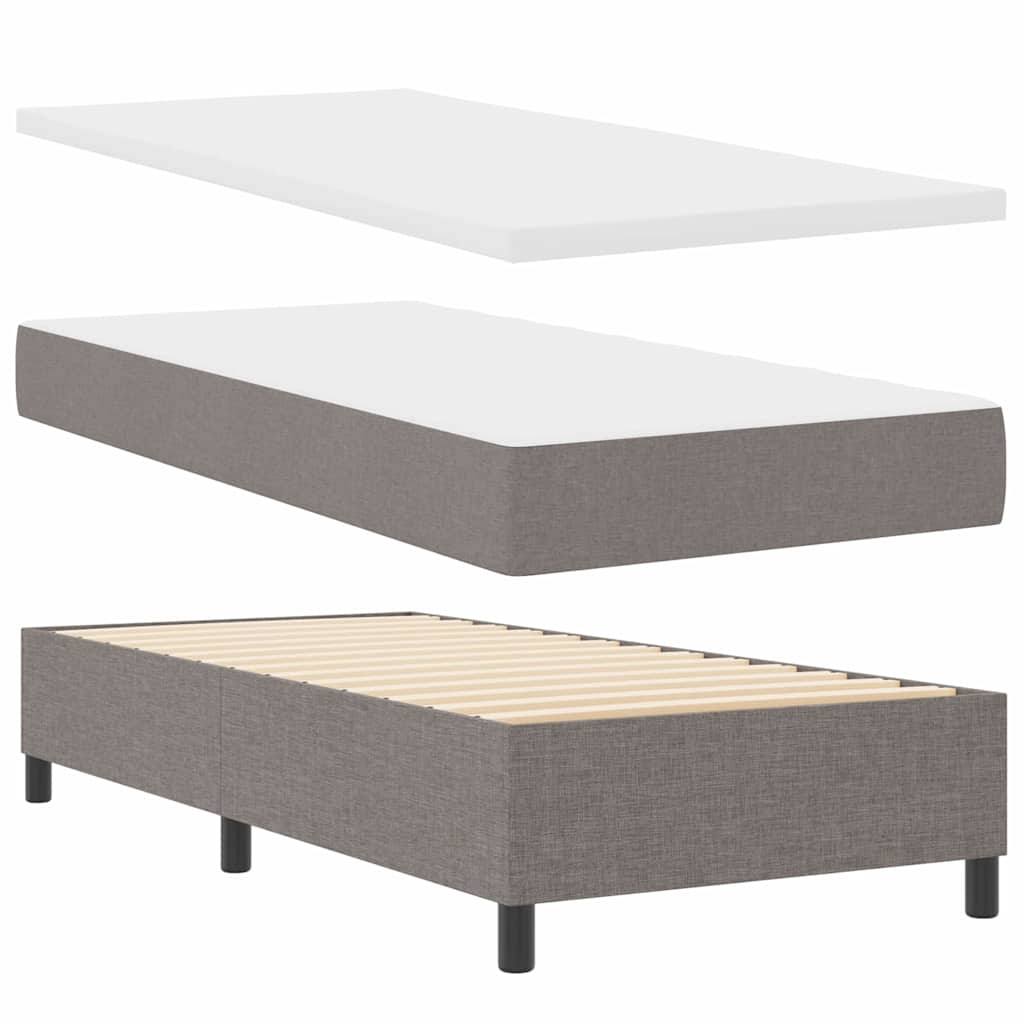 Boxspringbett mit Kopfteil Taupe 90 x 200 cm Stoff