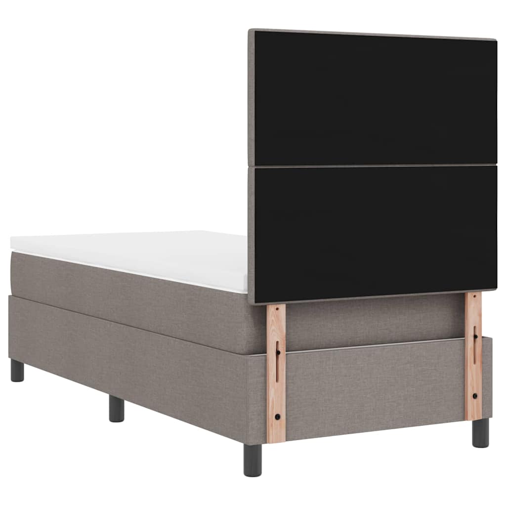Boxspringbett mit Kopfteil Taupe 90 x 200 cm Stoff
