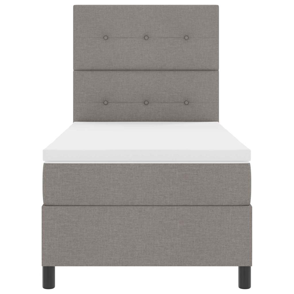 Boxspringbett mit Kopfteil Taupe 90 x 200 cm Stoff