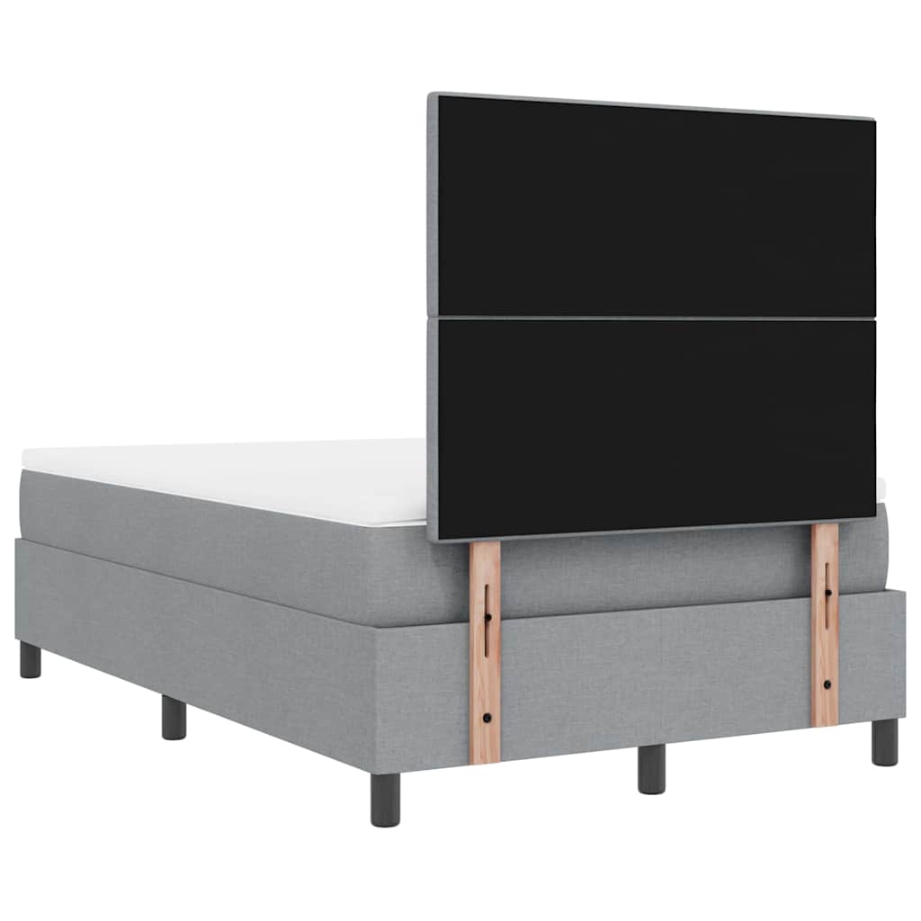 Boxspringbett mit Kopfteil Hellgrau 120 x 190 cm Stoff