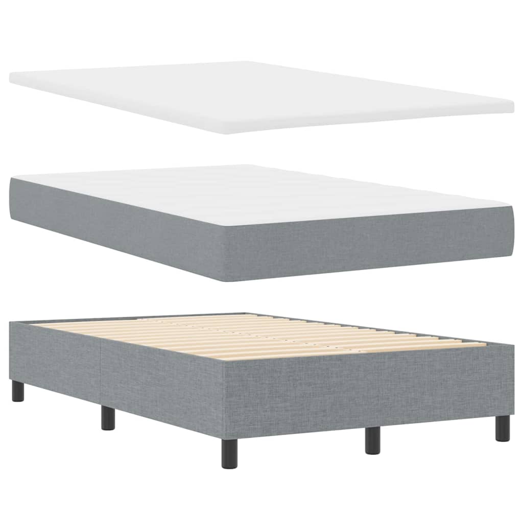 Boxspringbett mit Kopfteil Hellgrau 120 x 200 cm Stoff