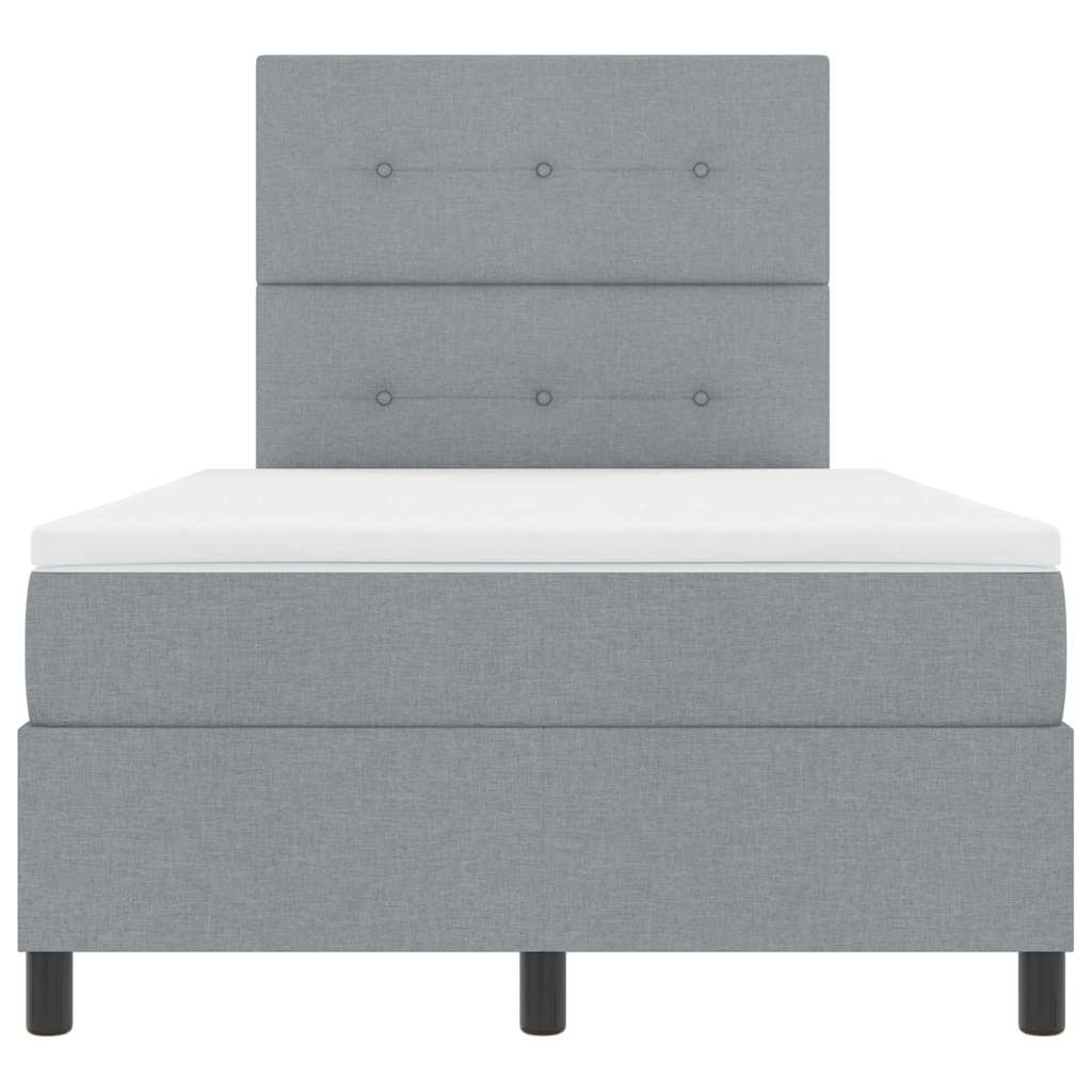 Boxspringbett mit Kopfteil Hellgrau 120 x 200 cm Stoff