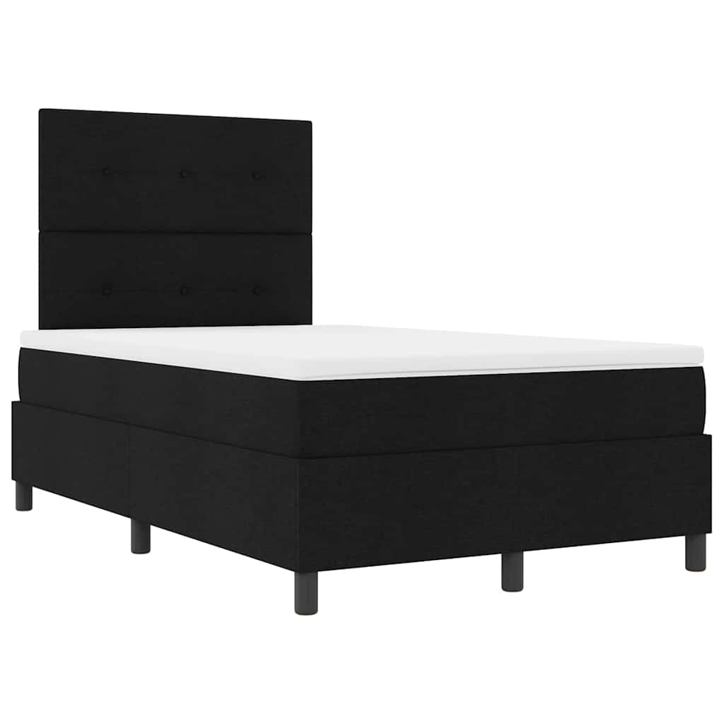 Boxspringbett mit Kopfteil Schwarz 120 x 200 cm Stoff