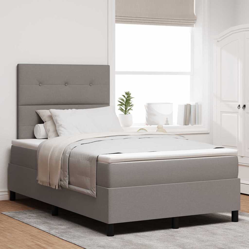 Boxspringbett mit Kopfteil Taupe 120 x 200 cm Stoff