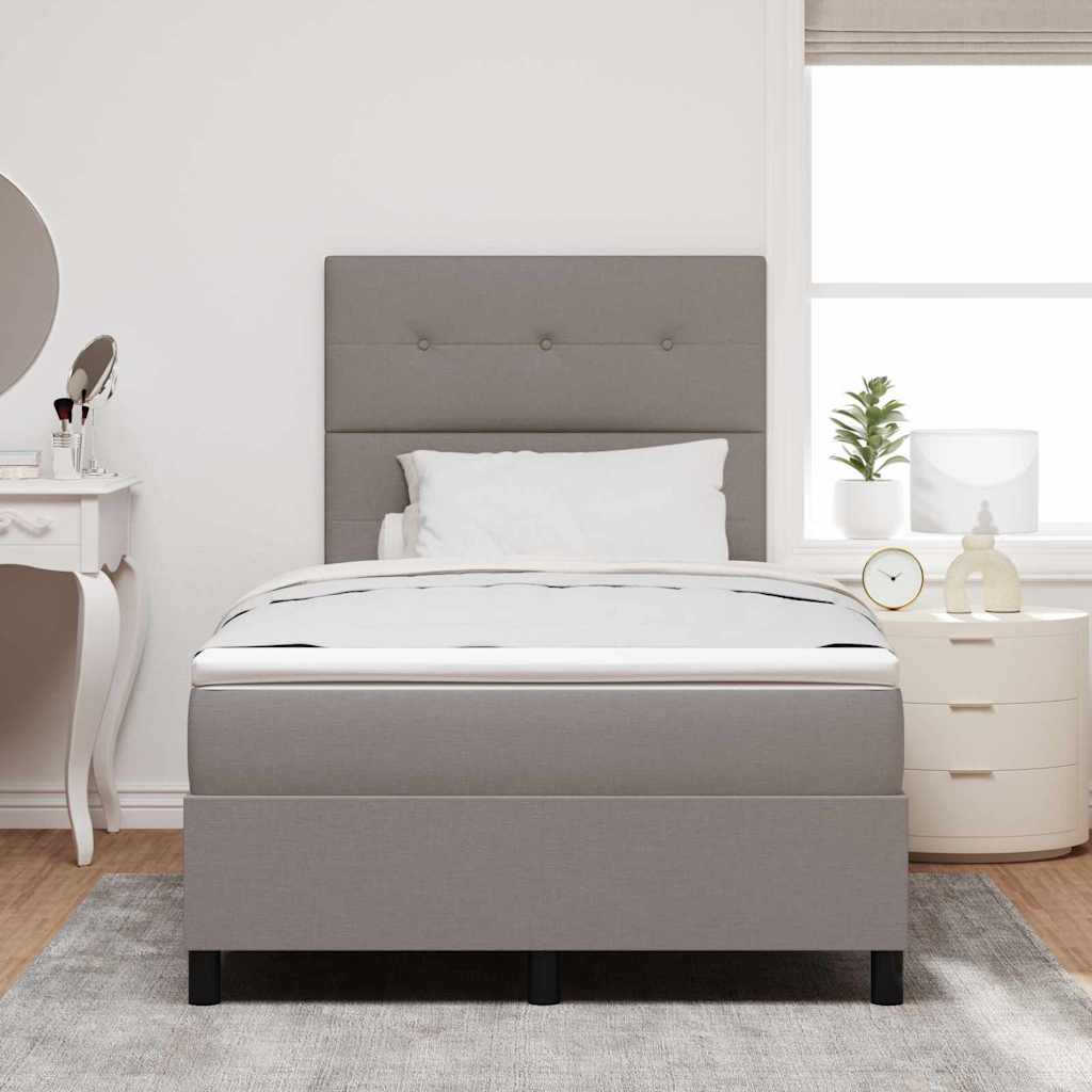 Boxspringbett mit Kopfteil Taupe 120 x 200 cm Stoff