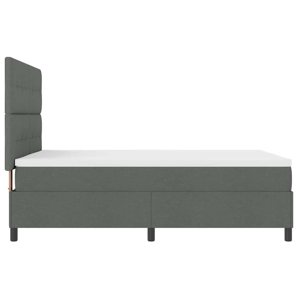 Boxspringbett mit Kopfteil Dunkelgrau 140 x 190 cm Stoff