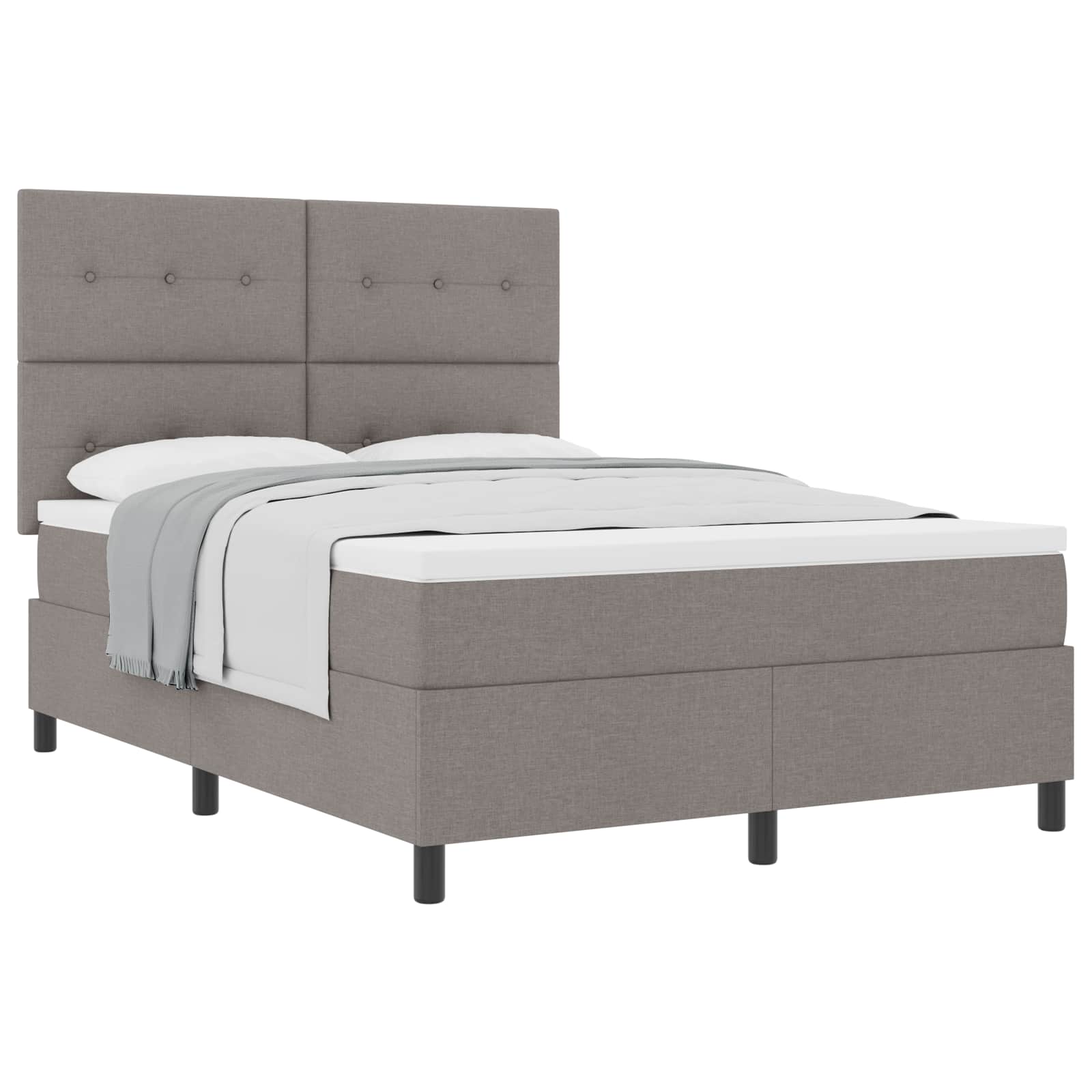 Boxspringbett mit Matratze Taupe 140 x 190 cm Stoff