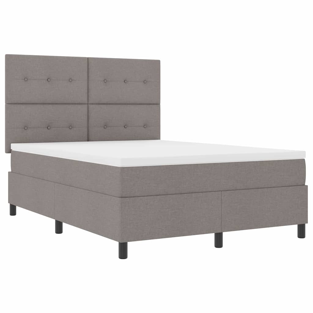 Boxspringbett mit Matratze Taupe 140 x 190 cm Stoff