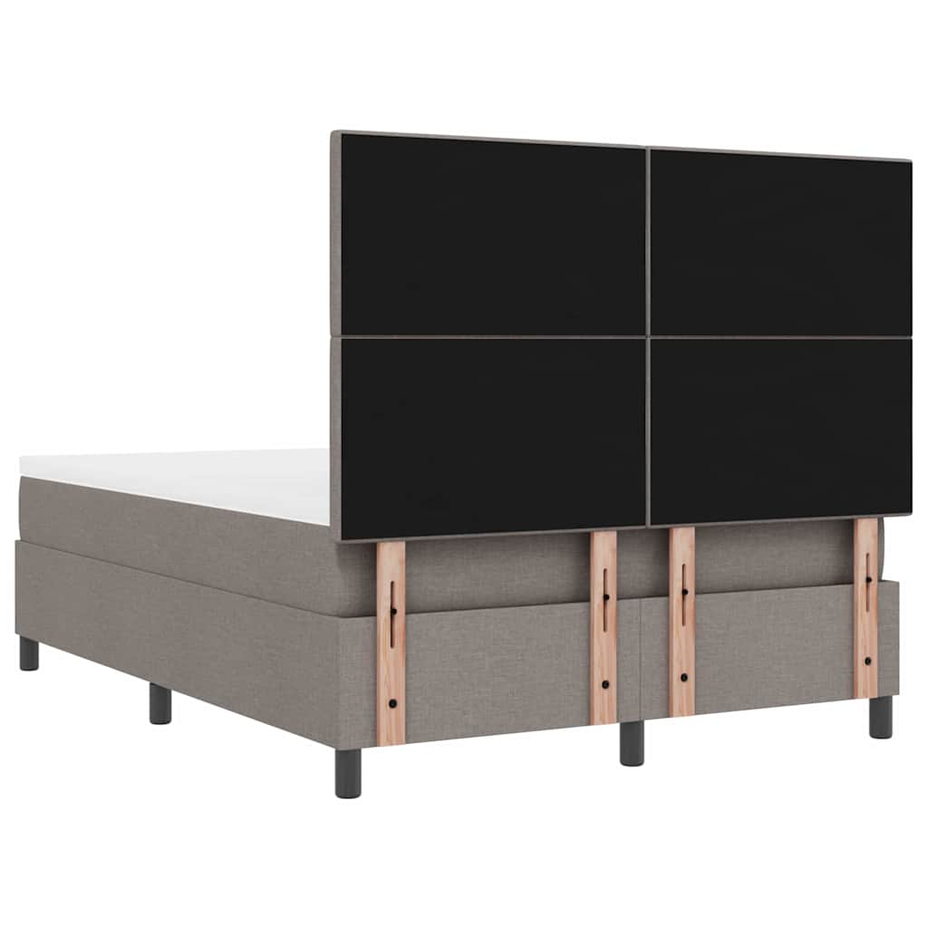 Boxspringbett mit Matratze Taupe 140 x 190 cm Stoff