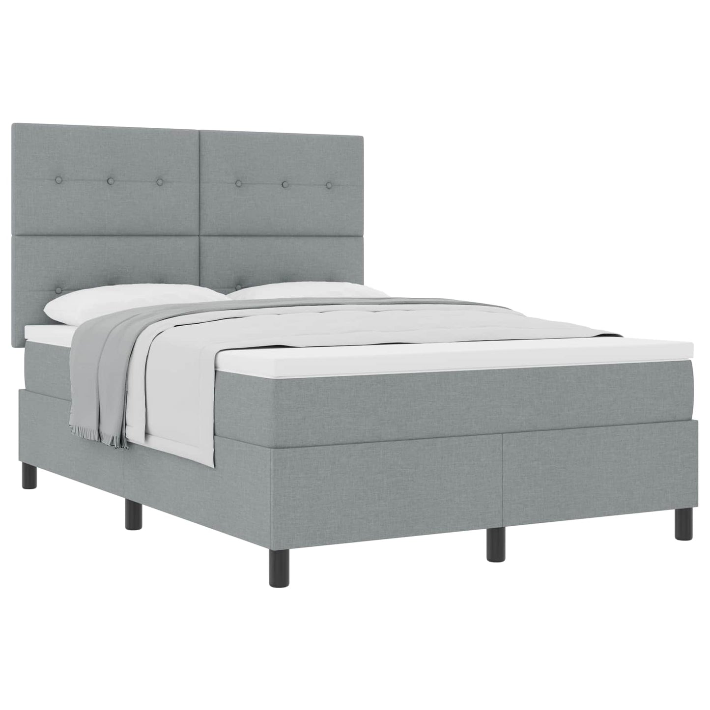 Boxspringbett mit Matratze Hellgrau 140 x 200 cm Stoff