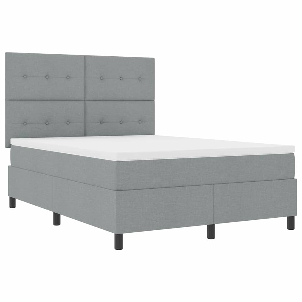 Boxspringbett mit Matratze Hellgrau 140 x 200 cm Stoff
