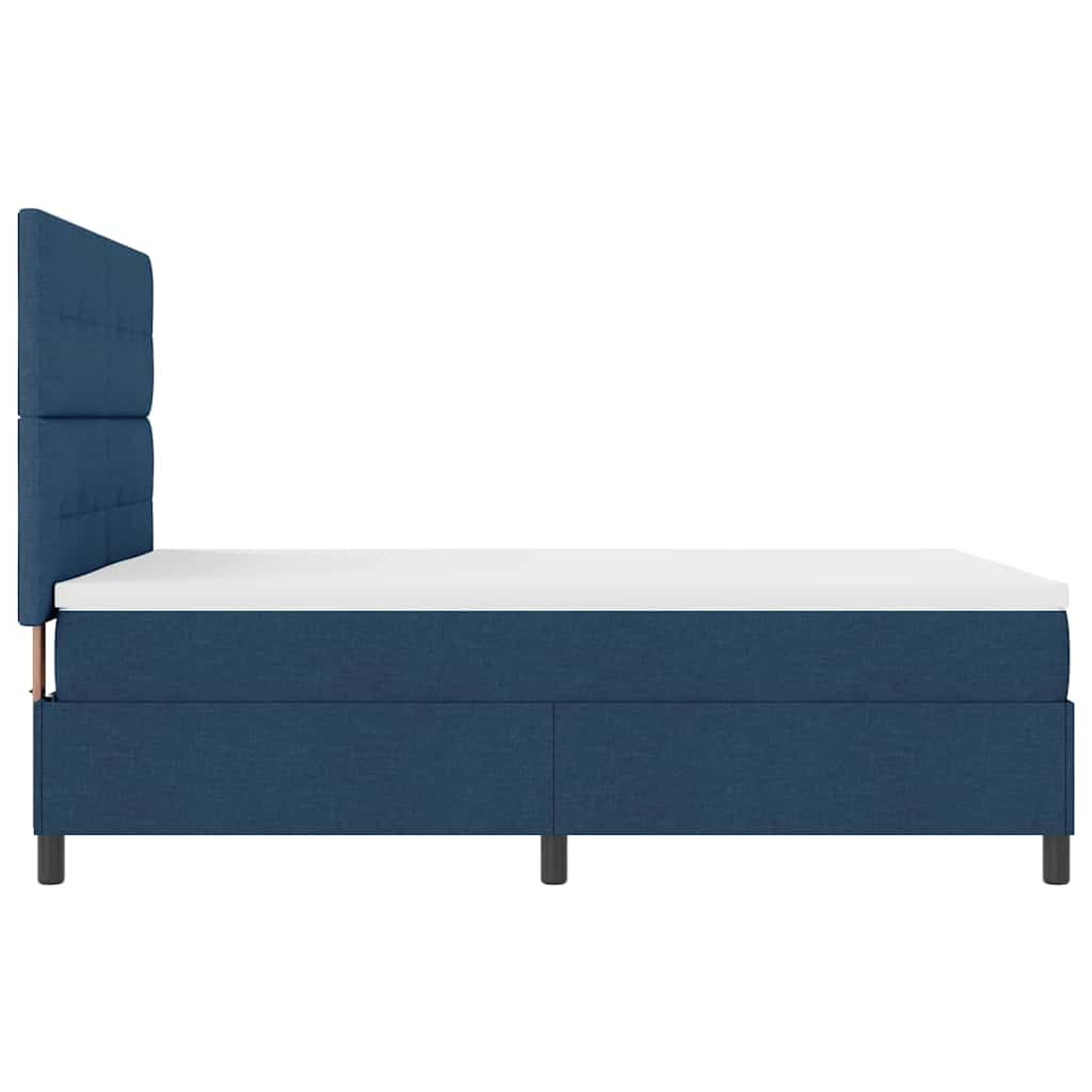 Boxspringbett mit Kopfteil Blau 140 x 200 cm Stoff
