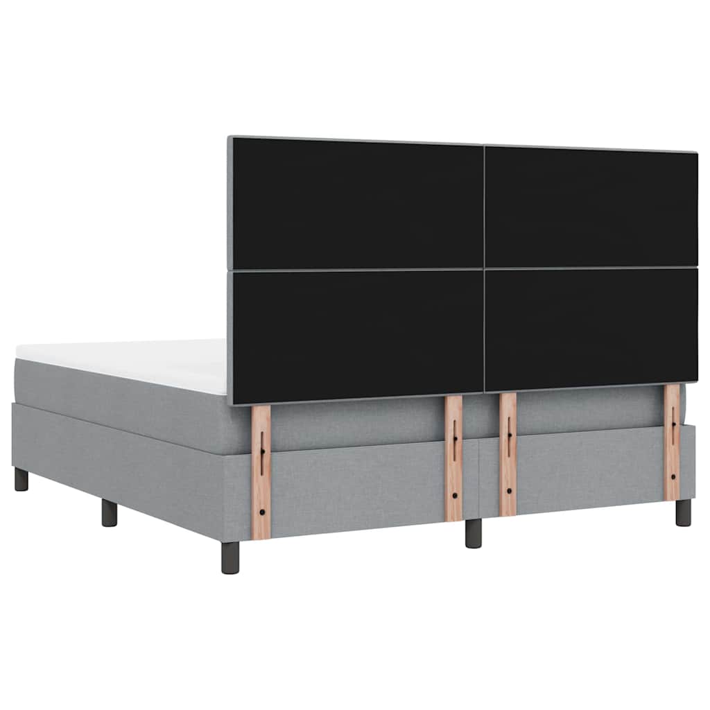 Boxspringbett mit Kopfteil Hellgrau 180 x 200 cm Stoff