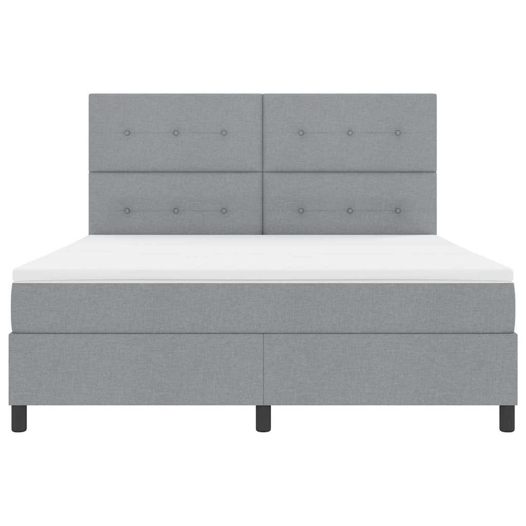 Boxspringbett mit Kopfteil Hellgrau 180 x 200 cm Stoff