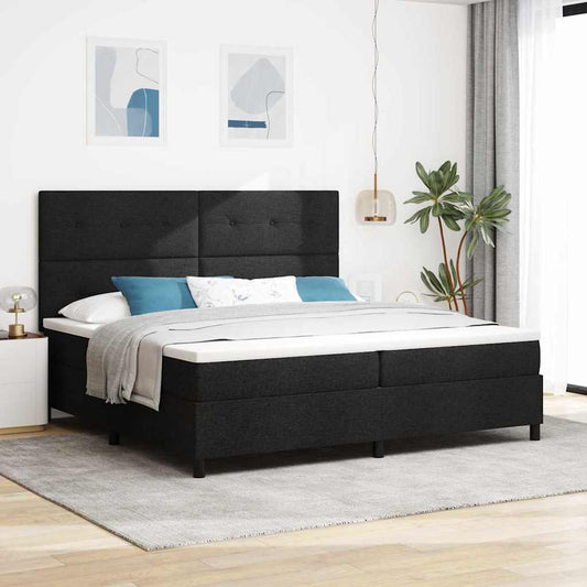 Boxspringbett mit Matratze Schwarz 200 x 200 cm Stoff