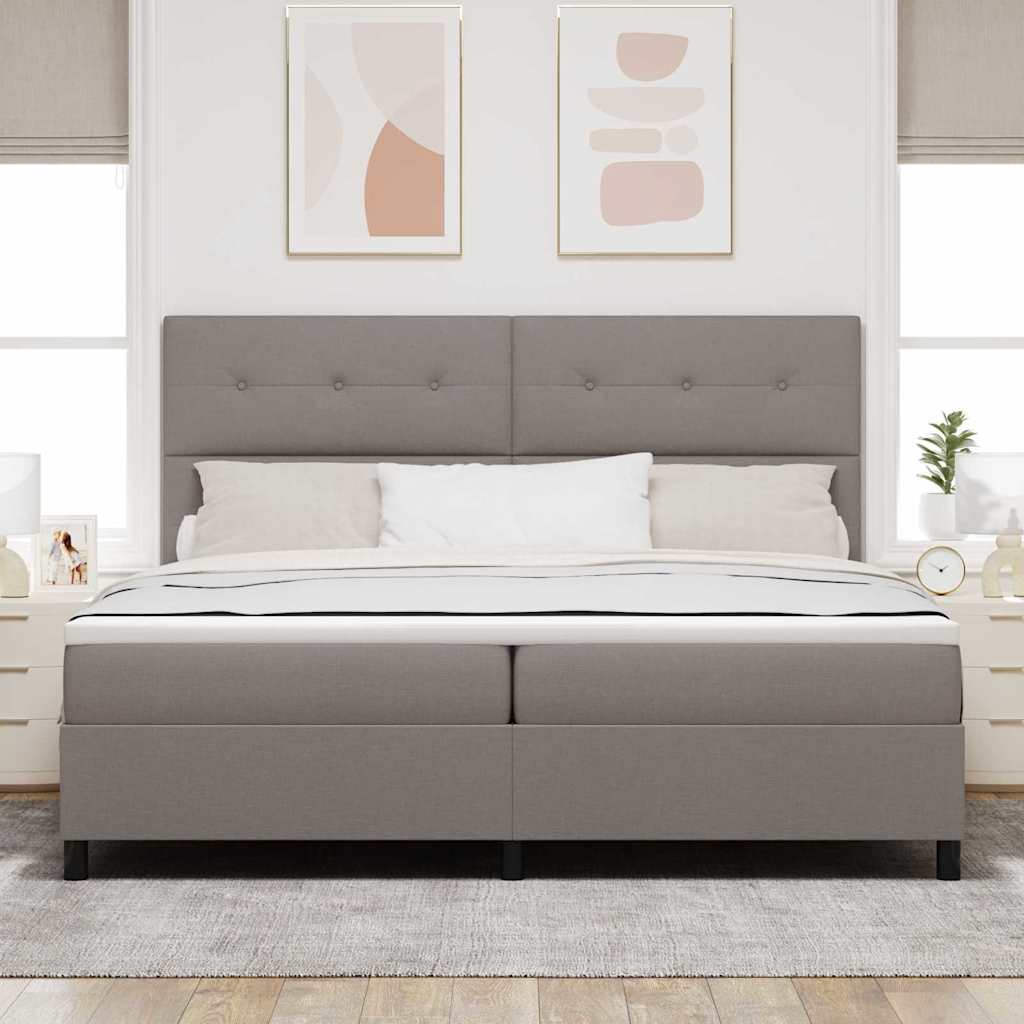 Boxspringbett mit Matratze Taupe 200 x 200 cm Stoff