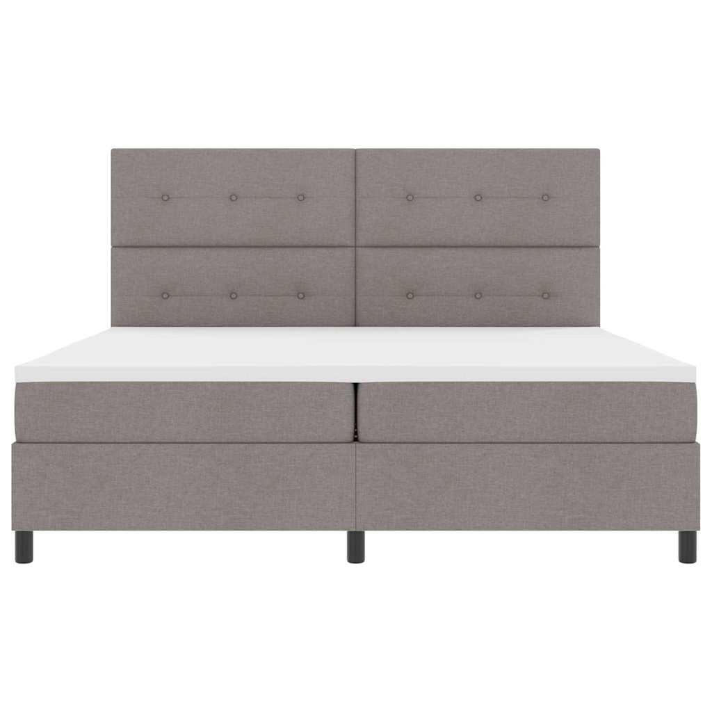 Boxspringbett mit Matratze Taupe 200 x 200 cm Stoff