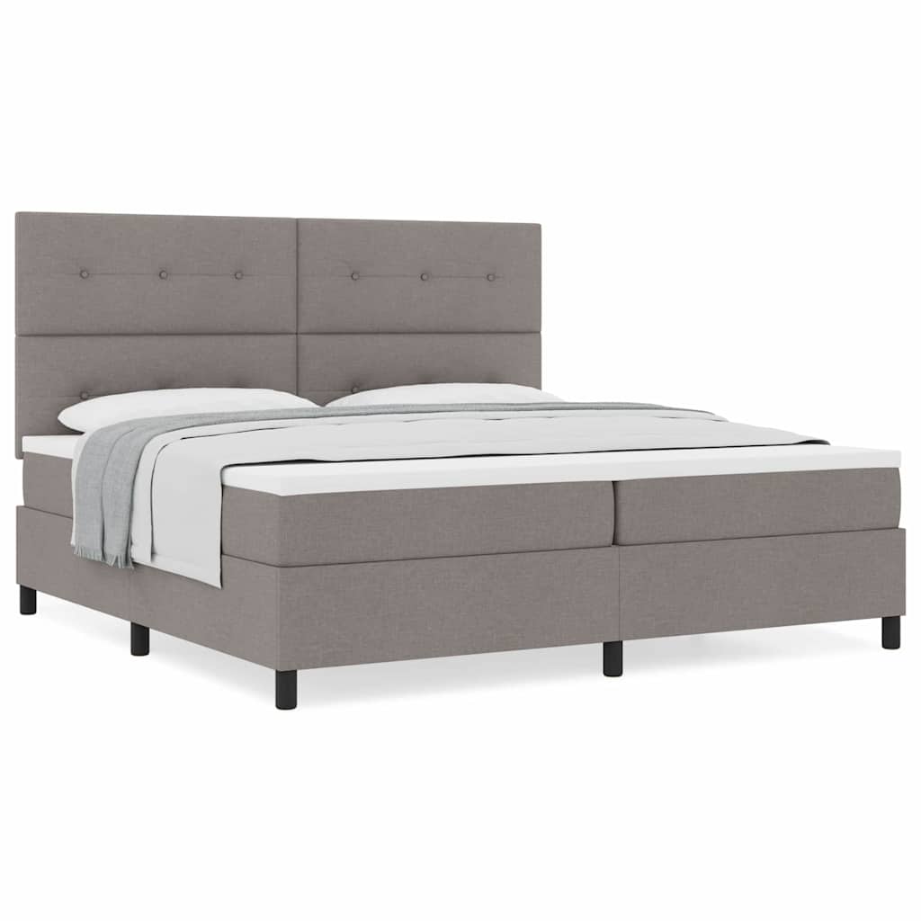 Boxspringbett mit Matratze Taupe 200 x 200 cm Stoff