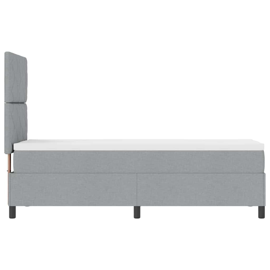 Boxspringbett mit Kopfteil Hellgrau 80 x 200 cm Stoff