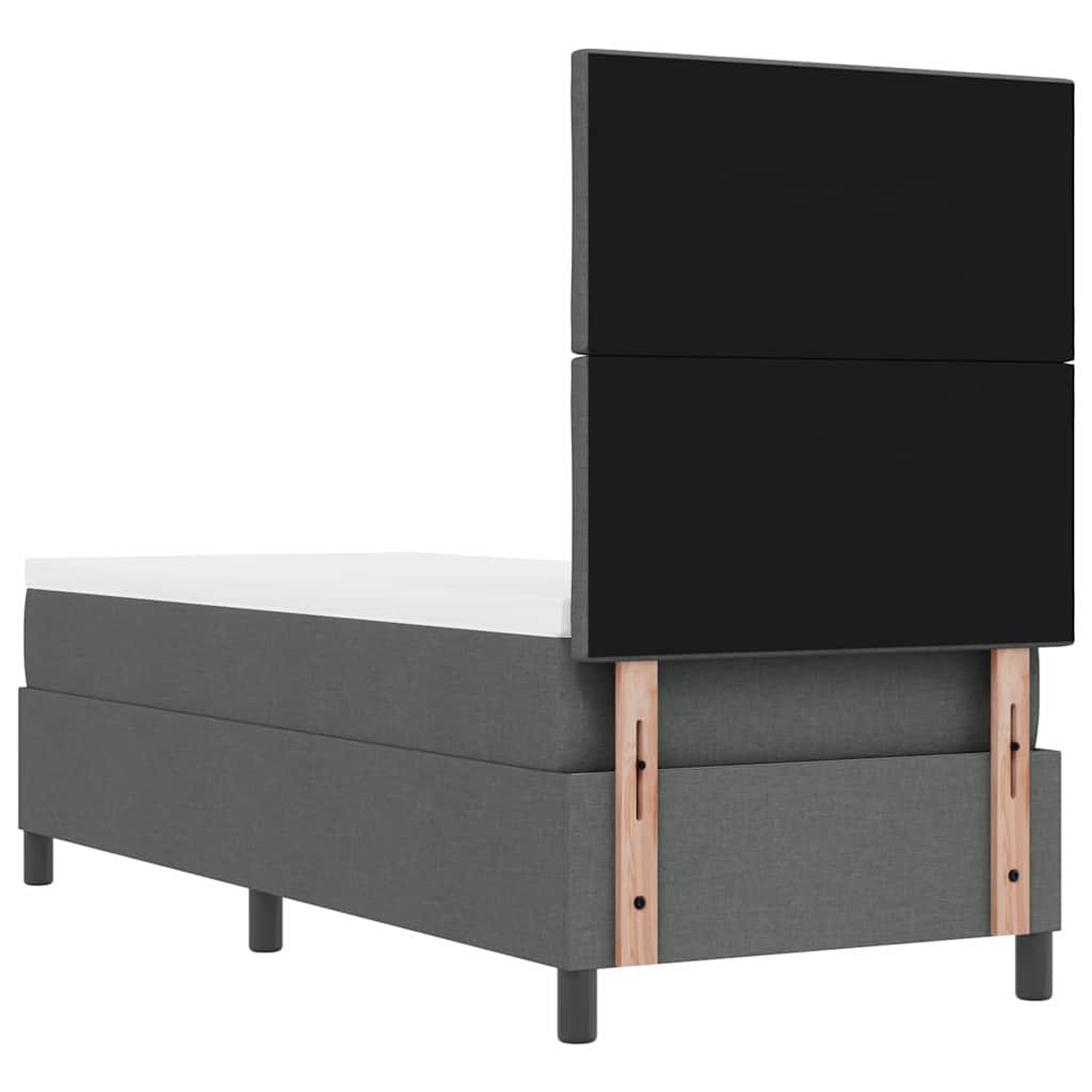 Boxspringbett mit Kopfteil Dunkelgrau 80 x 200 cm Stoff