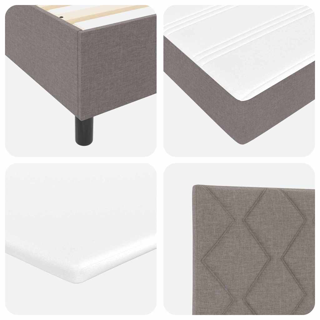 Boxspringbett mit Kopfteil Taupe 100 x 200 cm Stoff