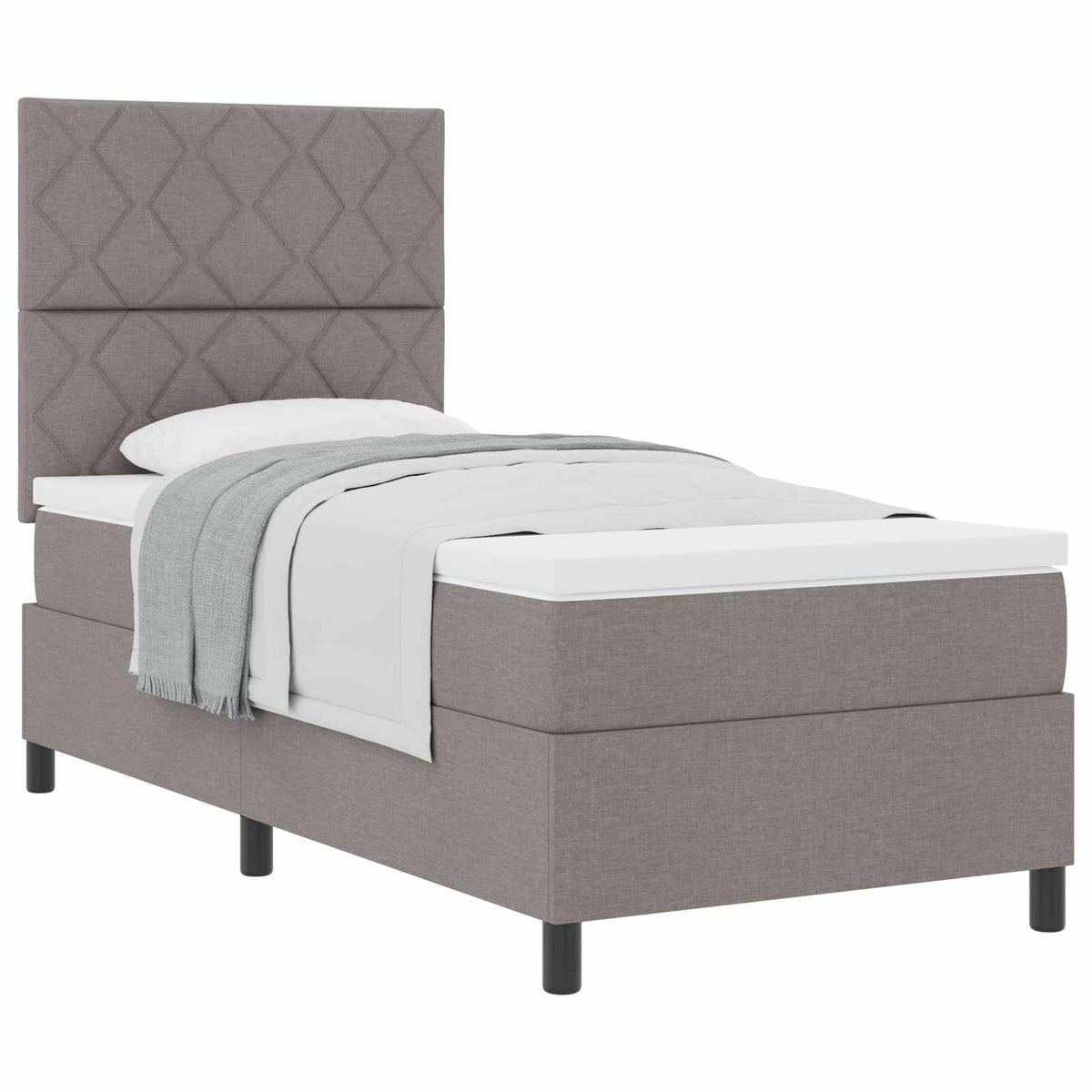 Boxspringbett mit Kopfteil Taupe 100 x 200 cm Stoff
