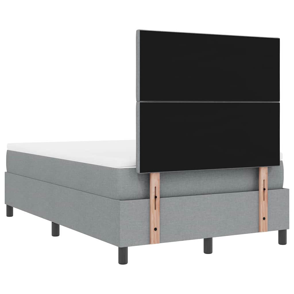Boxspringbett mit Kopfteil Hellgrau 120 x 200 cm Stoff