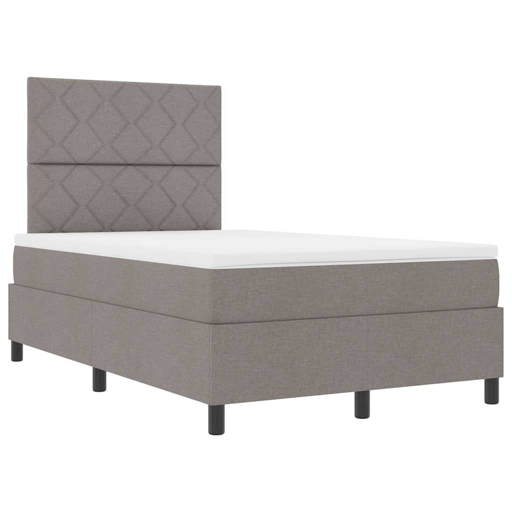 Boxspringbett mit Kopfteil Taupe 120 x 200 cm Stoff