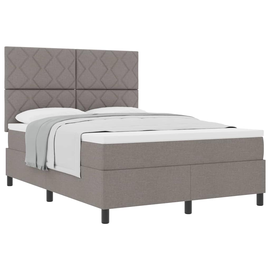 Boxspringbett mit Matratze Taupe 140 x 200 cm Stoff