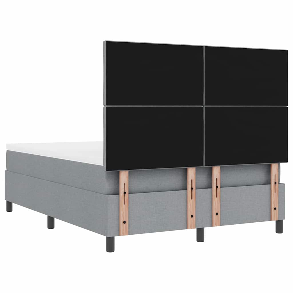 Boxspringbett mit Kopfteil Hellgrau 160 x 200 cm Stoff
