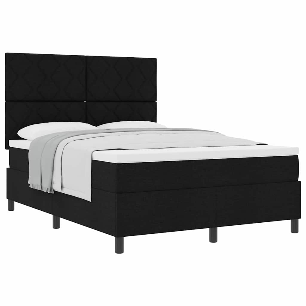Boxspringbett mit Matratze Schwarz 160 x 200 cm Stoff