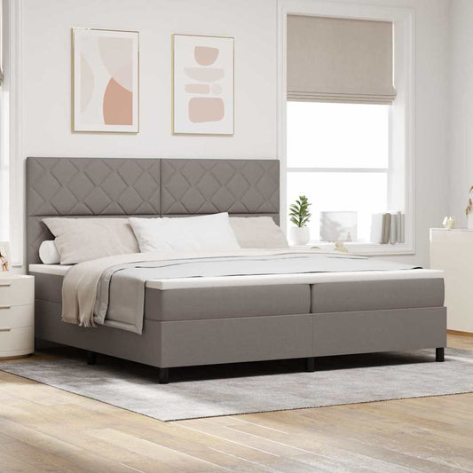 Boxspringbett mit Matratze Taupe 200 x 200 cm Stoff