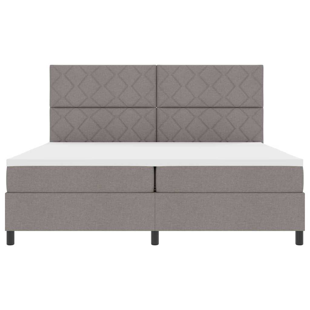 Boxspringbett mit Matratze Taupe 200 x 200 cm Stoff