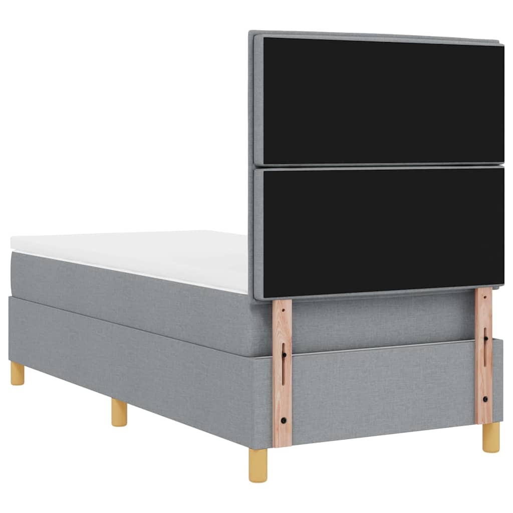 Boxspringbett mit Matratze Hellgrau 80 x 200 cm Stoff
