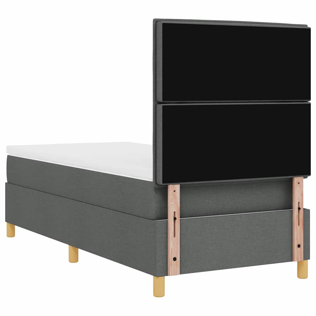 Boxspringbett mit Matratze Dunkelgrau 80 x 200 cm Stoff
