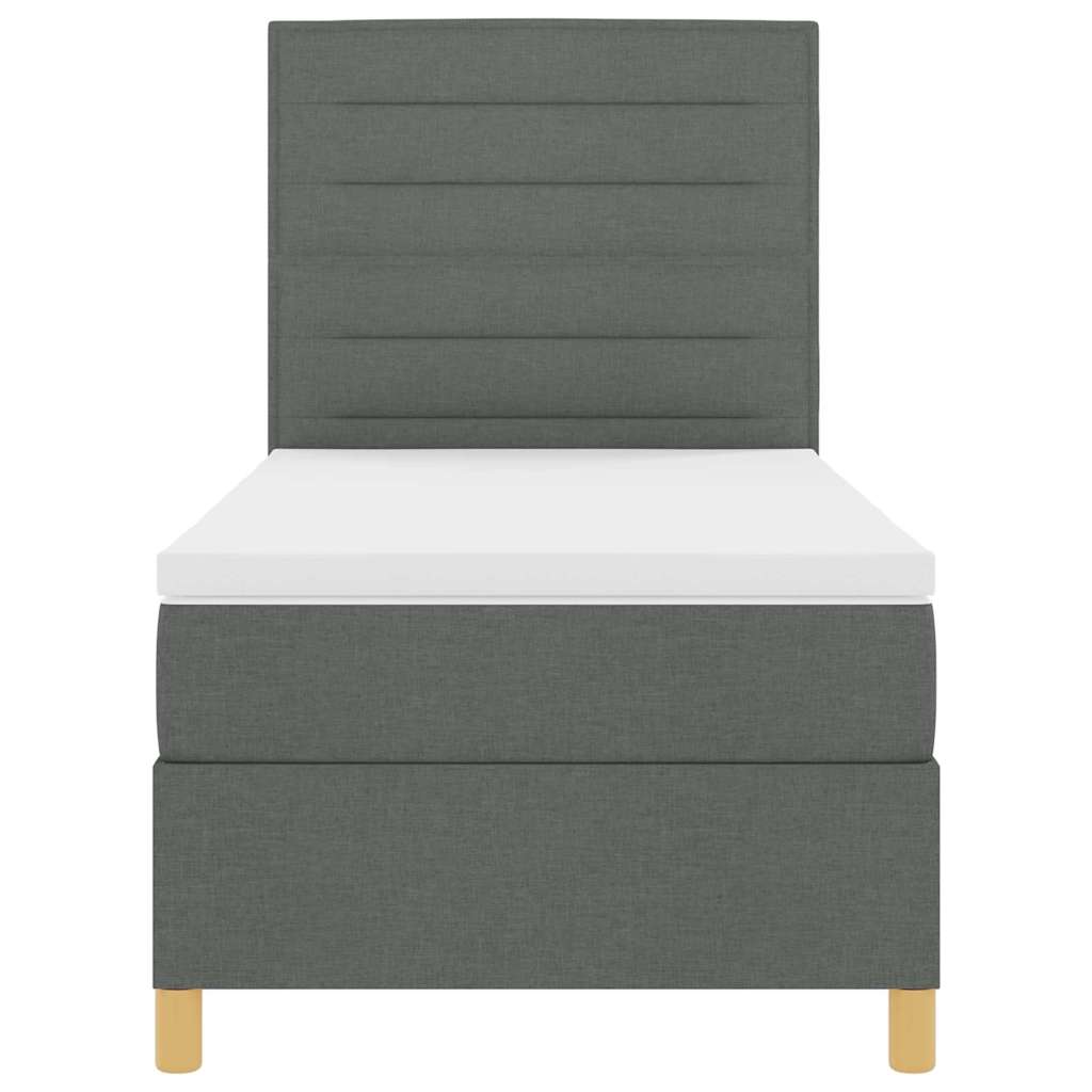 Boxspringbett mit Matratze Dunkelgrau 80 x 200 cm Stoff