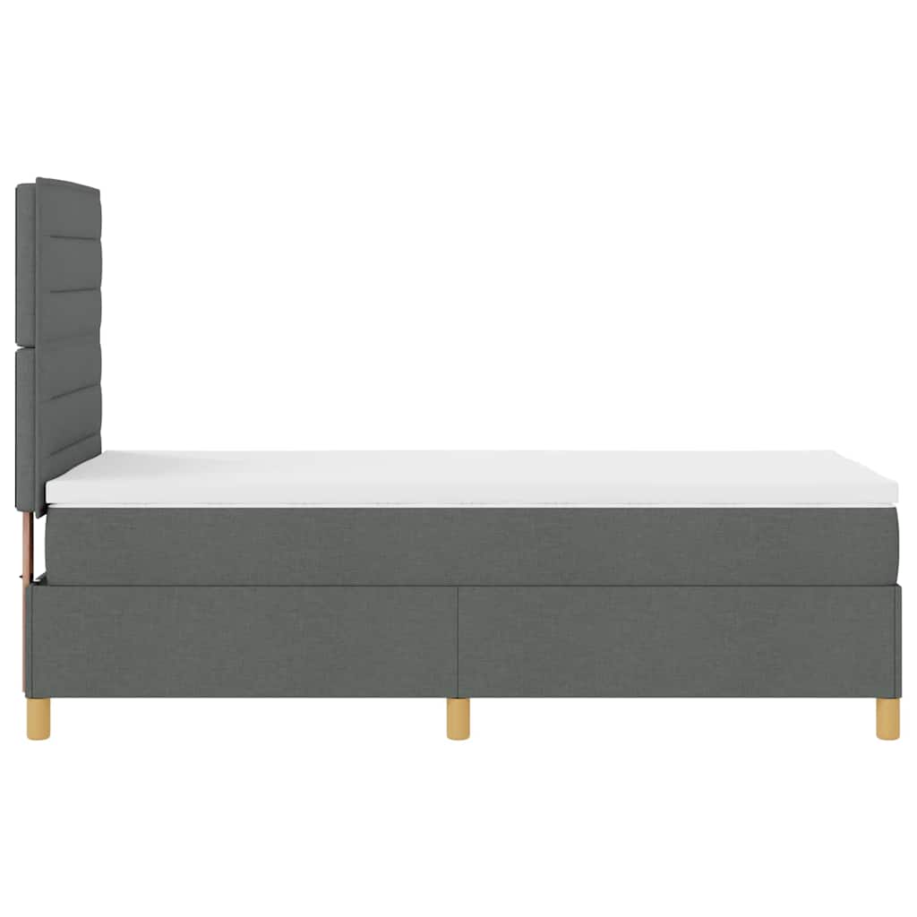 Boxspringbett mit Matratze Dunkelgrau 80 x 200 cm Stoff