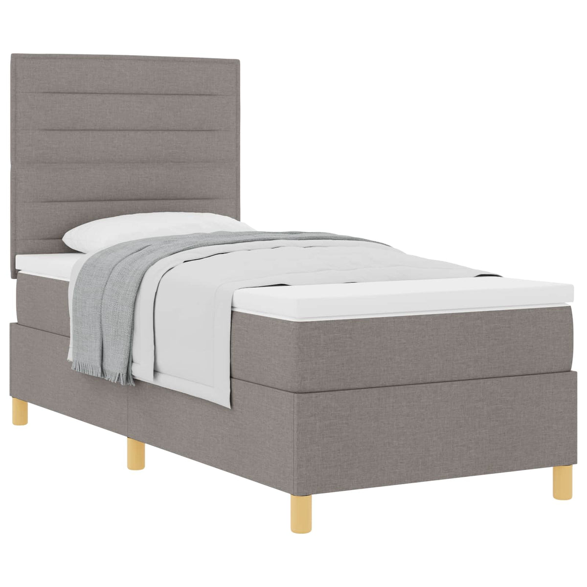 Boxspringbett mit Kopfteil Taupe 80 x 200 cm Stoff