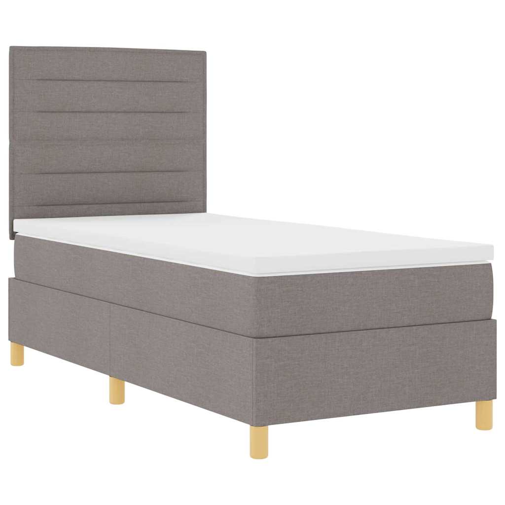 Boxspringbett mit Kopfteil Taupe 90 x 200 cm Stoff